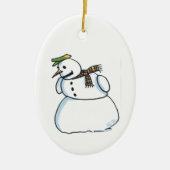 Snowman oval ceramic ornament (Vorne)