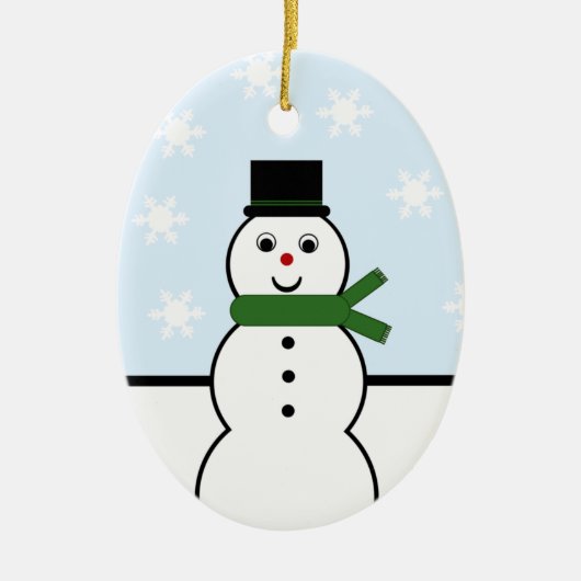 Snowman Oval Ornament Snow Day (Vorne)
