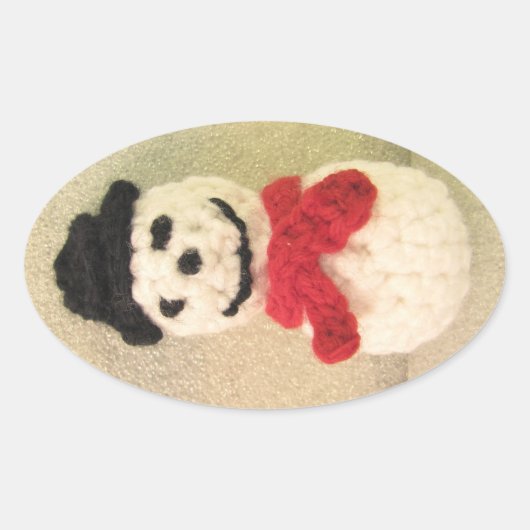 Snowman Oval Stickers (Vorderseite)