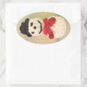 Snowman Oval Stickers (Tasche)