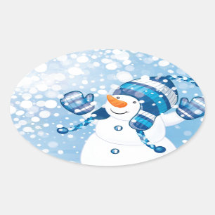Snowman Ovaler Aufkleber