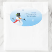 Snowman Ovaler Aufkleber (Tasche)