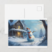 Snowman Painting Postkarte (Vorne/Hinten)