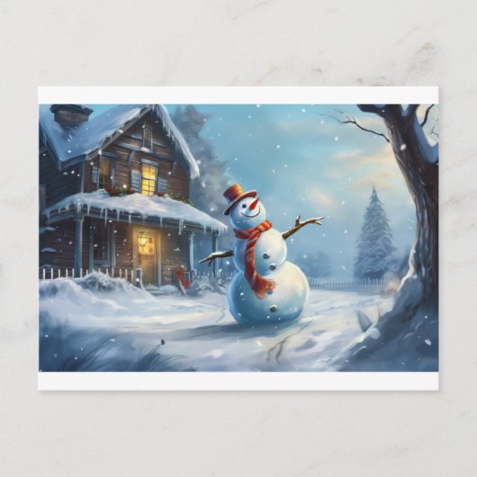 Snowman Painting Postkarte (Vorderseite)