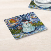 Snowman Paper Coaster Set Rechteckiger Pappuntersetzer (angewinkelt)