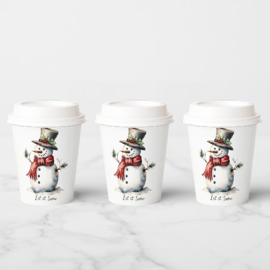 Snowman Paper Cup mit Lid Pappbecher (Multi)