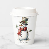 Snowman Paper Cup mit Lid Pappbecher (Vorderseite)