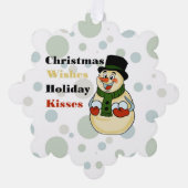 Snowman Paper Ornament Karte (Vorderseite)