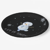 Snowman Paper Plate Pappteller (Schrägansicht)