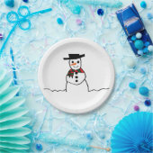 Snowman Paper Plate Pappteller (Party)
