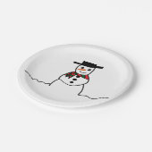Snowman Paper Plate Pappteller (Schrägansicht)
