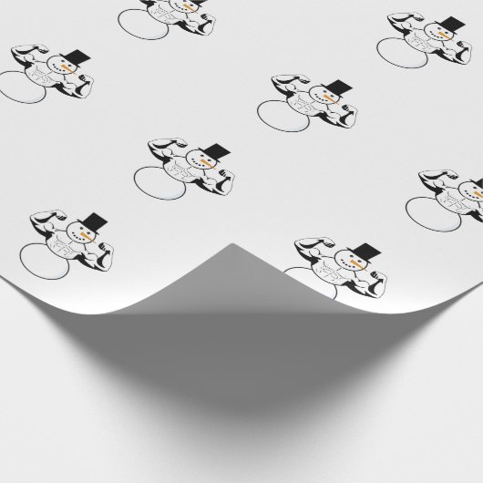 Snowman Paper Plättchen Weihnachtswrapping Paper Geschenkpapier (Ecke)
