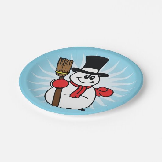 Snowman-PapierTeller Pappteller (Schrägansicht)