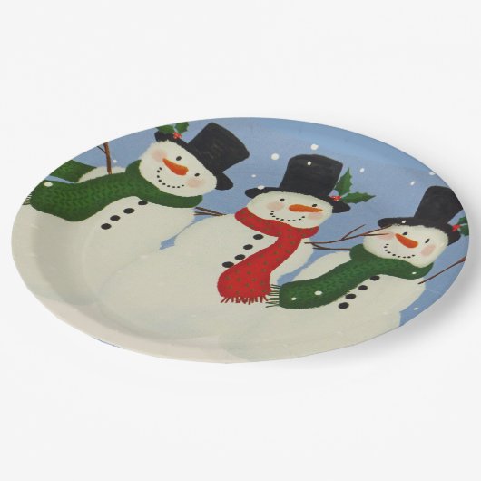 Snowman Pappteller (Schrägansicht)