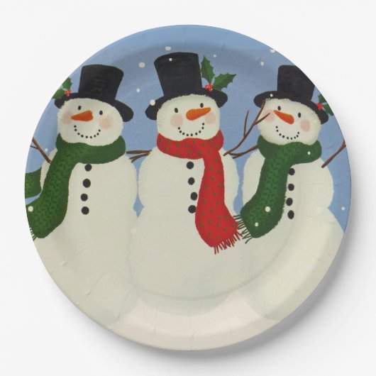 Snowman Pappteller (Vorderseite)