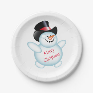 Snowman Pappteller