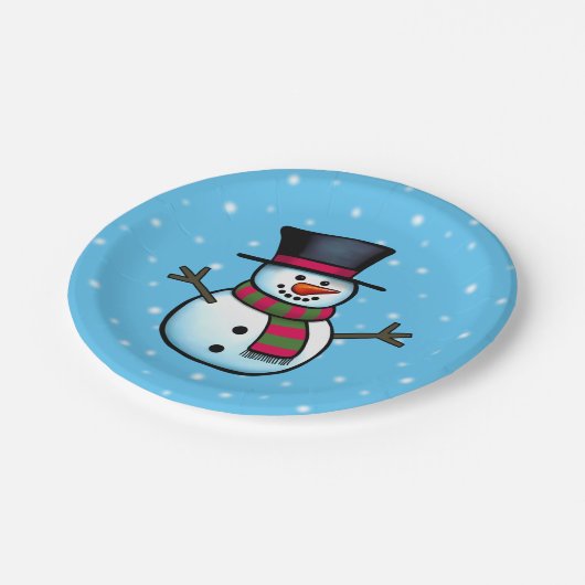Snowman Pappteller (Schrägansicht)