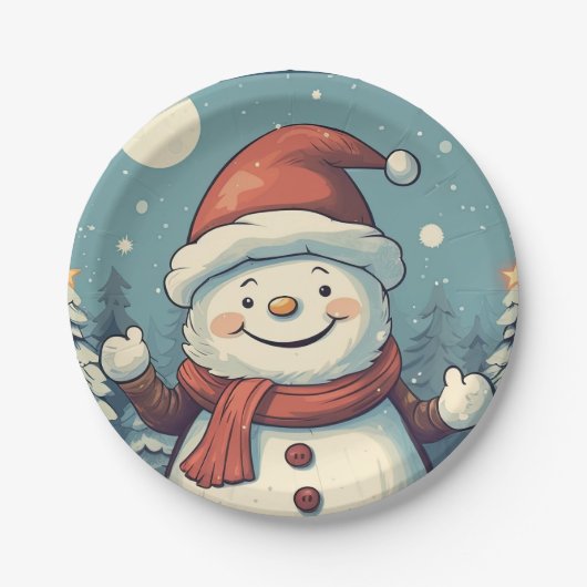 Snowman Pappteller (Vorderseite)