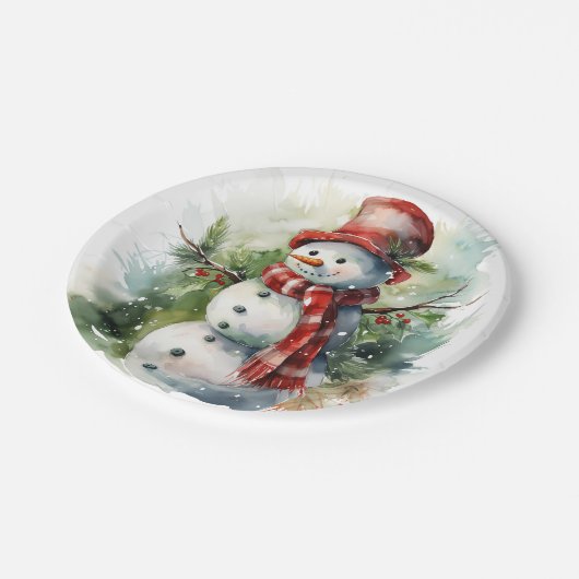 "Snowman" Pappteller (Schrägansicht)