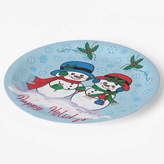 Snowman Pappteller (Schrägansicht)