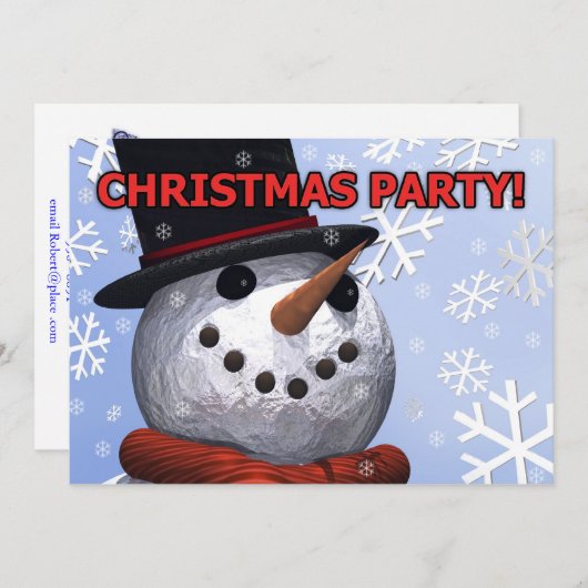 Snowman-Party Einladung (Vorne/Hinten)