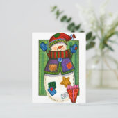 Snowman Patches Postkarte (Stehend Vorderseite)