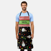 Snowman Pattern Black Custom Inspirivity Schürze (Getragen)