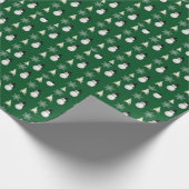 Snowman Pattern Christmas Green Geschenkpapier (Ecke)