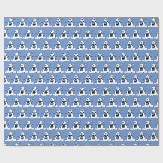 Snowman Pattern Design Geschenkpapier (Flach)