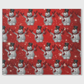 Snowman Pattern Geschenkpapier (Flach)