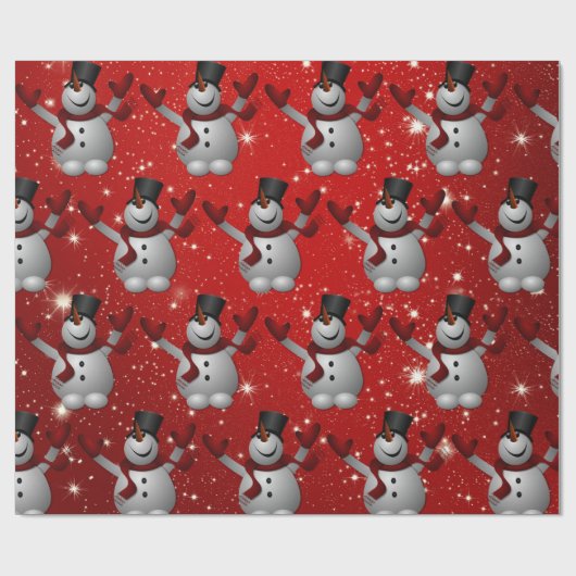 Snowman Pattern Geschenkpapier (Flach)