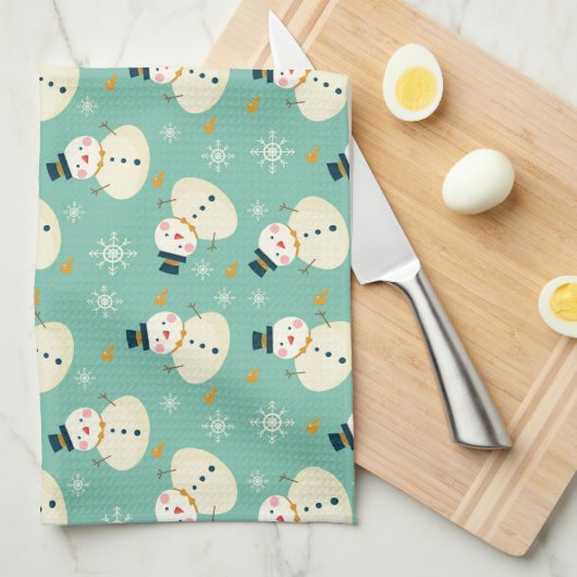 Snowman Pattern Geschirrtuch (Viertel Falte)