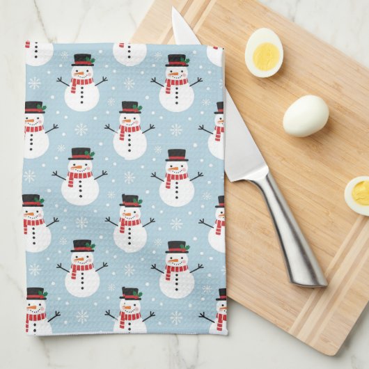Snowman pattern geschirrtuch (Viertel Falte)