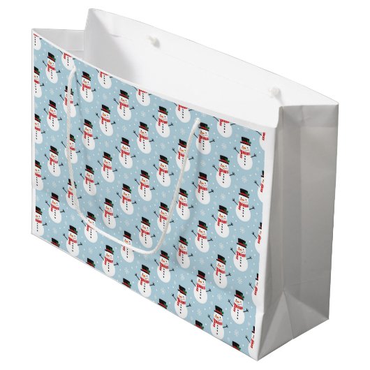 Snowman pattern große geschenktüte (Vorderseite Schrägansicht)