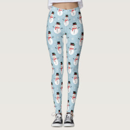 Snowman pattern leggings