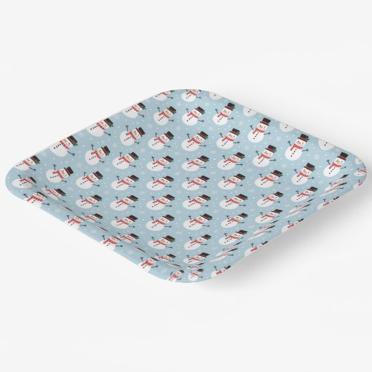 Snowman pattern pappteller (Gewinkelt)