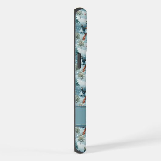 Snowman Pattern Phone Case with Custom Name iPhone Hülle (Rechte Seite)