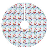 Snowman Pattern Tree Skirt Polyester Weihnachtsbaumdecke (Vorderseite)