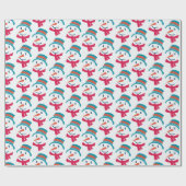 Snowman Pattern Weihnachtsgeschenk Geschenkpapier (Flach)