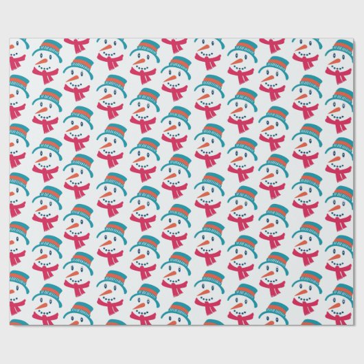 Snowman Pattern Weihnachtsgeschenk Geschenkpapier (Flach)