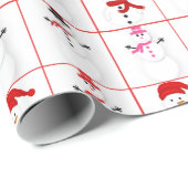 Snowman Pattern Wrapping Paper Geschenkpapier (Rolleneckpunkt)