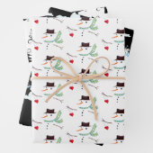 Snowman Patterns Curly Bäume Neutrale Weihnachten Geschenkpapier Set (Beispiel)