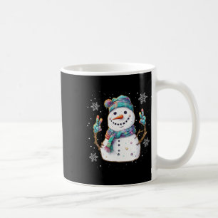 Snowman Peace Sign Weihnachtsschnee Frosty Winter Kaffeetasse