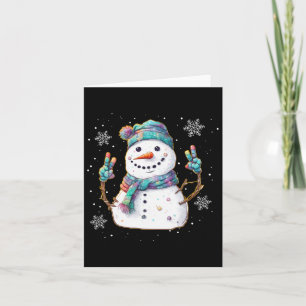 Snowman Peace Sign Weihnachtsschnee Frosty Winter  Karte