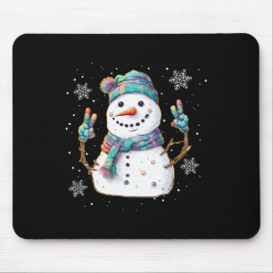 Snowman Peace Sign Weihnachtsschnee Frosty Winter Mousepad