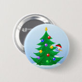 Snowman Peeking Button (Vorne & Hinten)