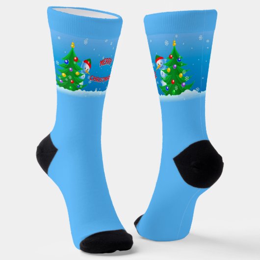 Snowman Peeking Socken (Gewinkelt)