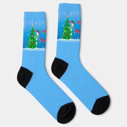Snowman Peeking Socken (Rechts)