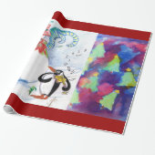 SNOWMAN, PENGUIN'S SERENADE UND FARBHAFTE XMAS BÄU GESCHENKPAPIER (Ungerollt)