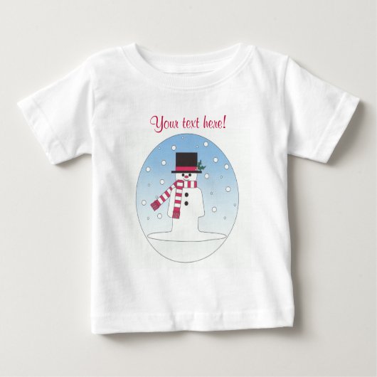 Snowman - Personalisiert Baby T-shirt (Vorderseite)